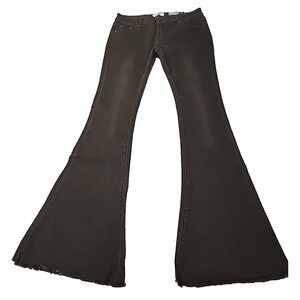 AG Jeans Womens‎ Size 31 Blue Denim Stretch Flare Retro Raw Hem Casual NWT